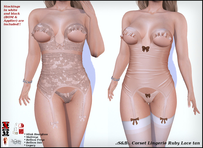 .:S&B:. Corset Lingerie Ruby Lace Tan (unpacked)