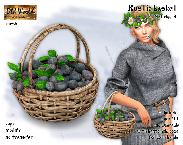 Plum basket - Old World - Rustic / Medieval / Fantasy