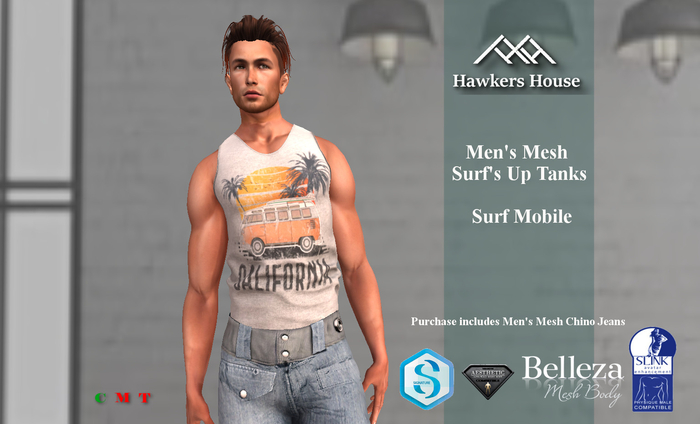 *HH* Men's Mesh Surf's Up Tank Top Surfmobile