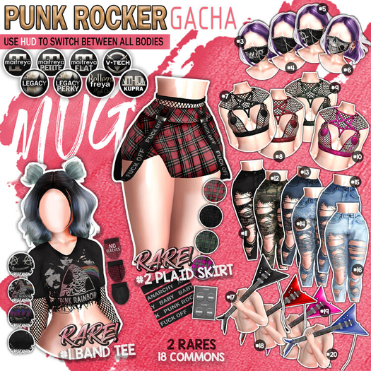 Mug - Punk Rocker - #9 Fishnet Top Green
