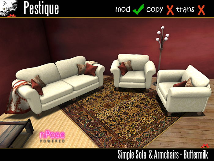 Simple Sofa & Armchairs - Buttermilk