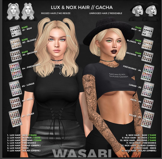 Wasabi // Lux Mesh Hair - #6 Reds