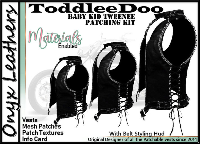 ToddleeDoo Biker Vests Patching Kit - Laces Version
