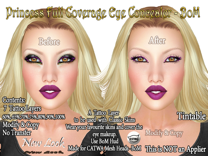 Princess Full Coverage Eye Concealer * 11 Included - BOM (FATPACK)