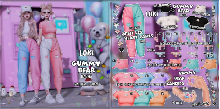 01.RARE Loki - Gummy Bear GACHA - Split Leg Pants - Legacy