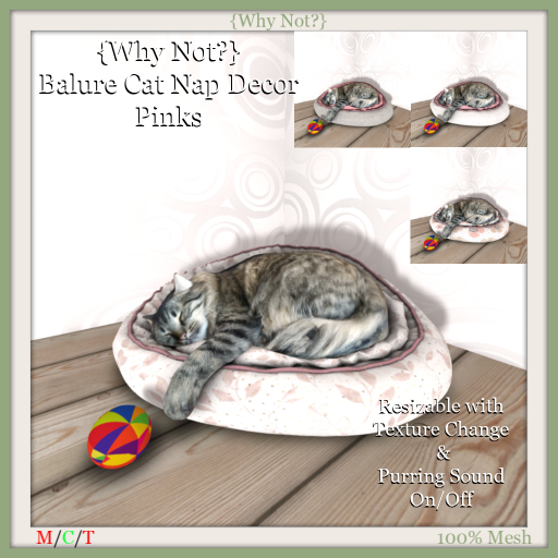 {Why Not?} Balure Cat Nap Decor-Pinks-Boxed