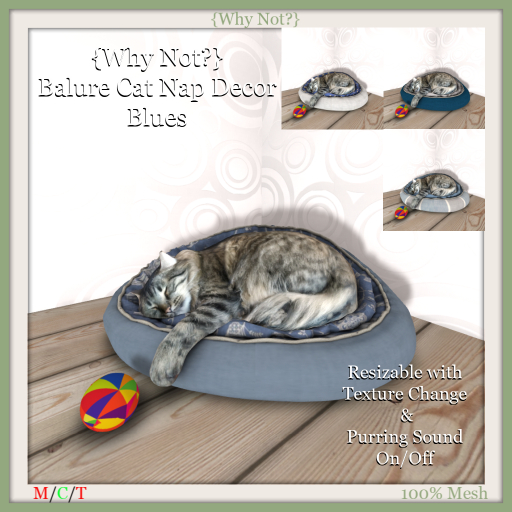 {Why Not?} Balure Cat Nap Decor-Blues-Boxed