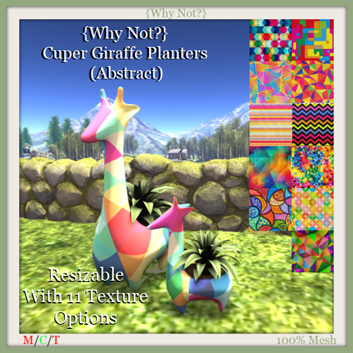 {Why Not?} Cuper Giraffe Planters (Abstract)-Boxed