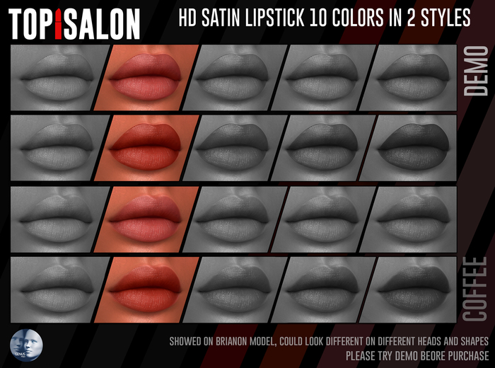 TOP1SALON - HD SATIN LIPSTICK (Genus) DEMO