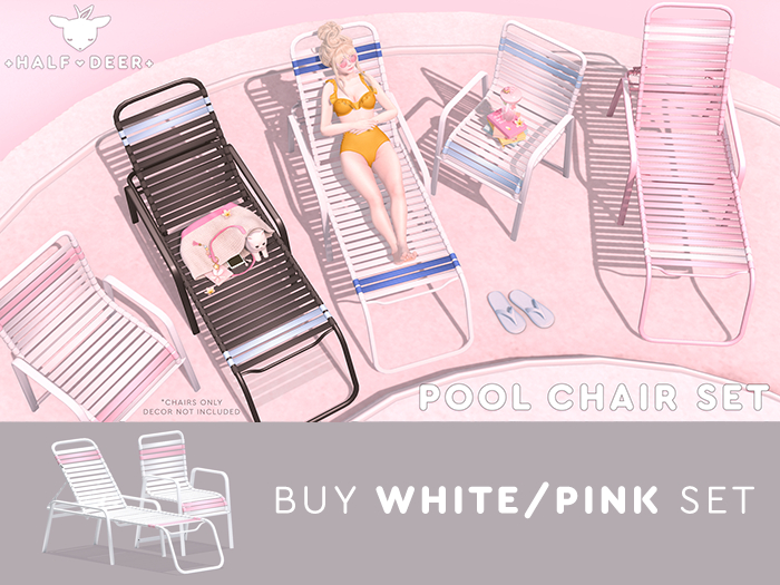 Pool Chair Set [White/Pink]