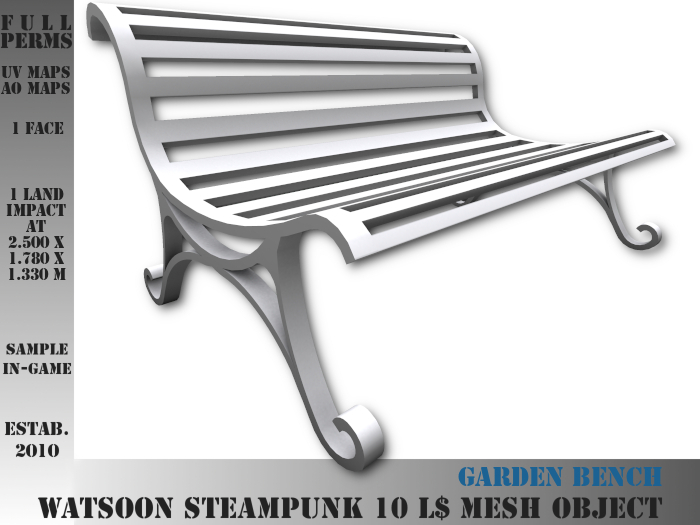 Garden bench - 1 LI - FULL PERM Mesh