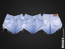 02 ROULY :: Extreme Distressed Denim Shorts  - Manhattan