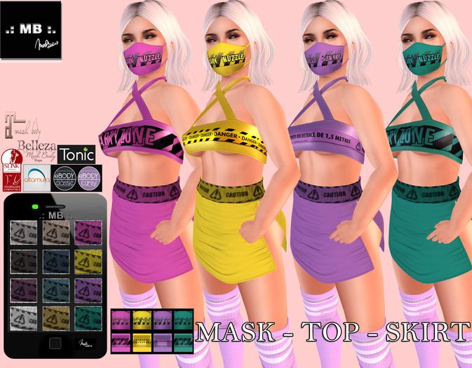 .: MB :. MASK - TOP - SKIRT - w/HUD - Warning TAPE