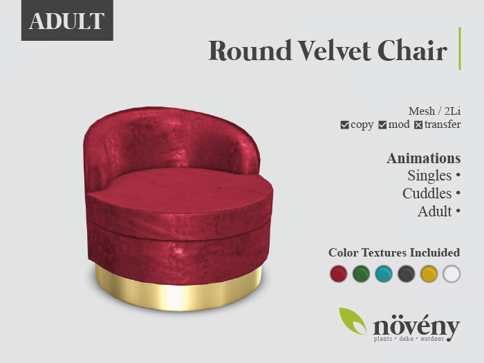 Noveny - Round Velvet Chair -  ADULT