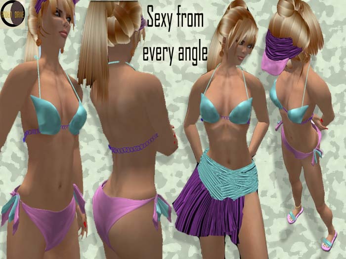 Sculpt Bikini Set with Sandals - All viewers compatible