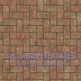 Brick Terracotta Herringbone with Grass Seamless Texture