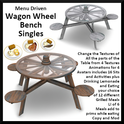 Menu Driven Wagon Wheel Picnic Table