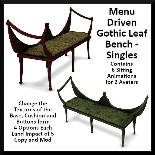 Menu Driven Gothic Leaf Bench - Singles