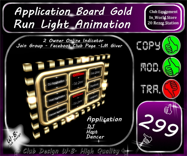 * Application Board * Run Light Effect Gold *