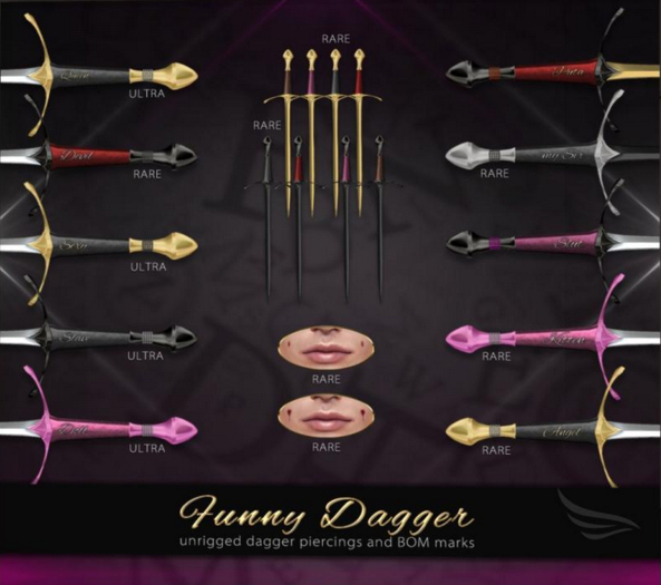 [Avenge] Dagger piercing - blk/blk [RARE]