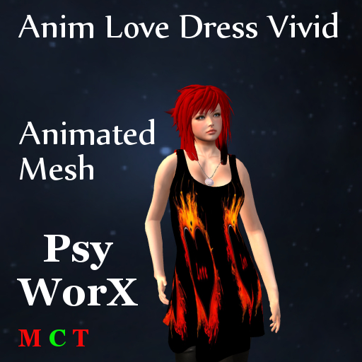 >Psy WorX< Anim Love Dress Vivid XXS-L