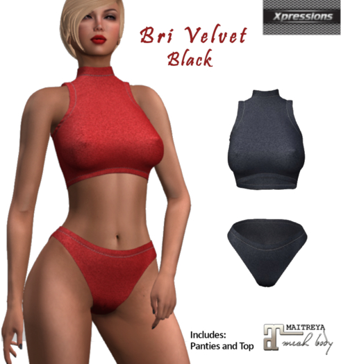 [Xprs] - Bri Velvet Set Black Maitreya