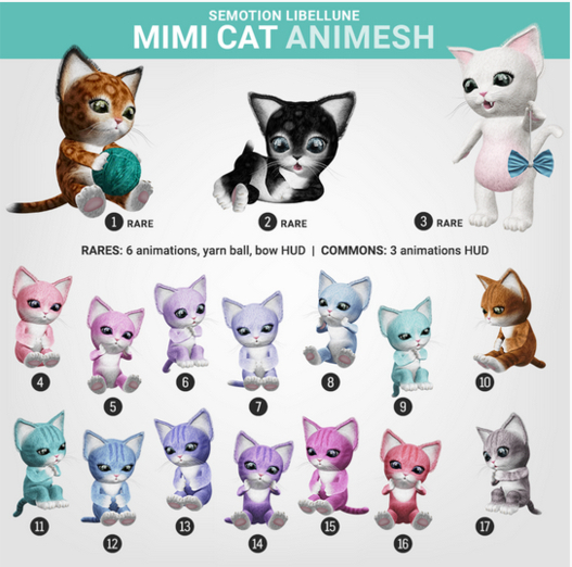 SEmotion Libellune Mimi Cat Animesh #3 RARE