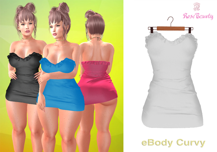 _RoseBeauty_Ruffle Mini Dress #1 / eBody Curvy
