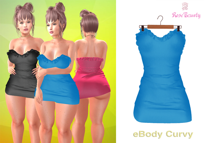 _RoseBeauty_Ruffle Mini Dress #2 / eBody Curvy