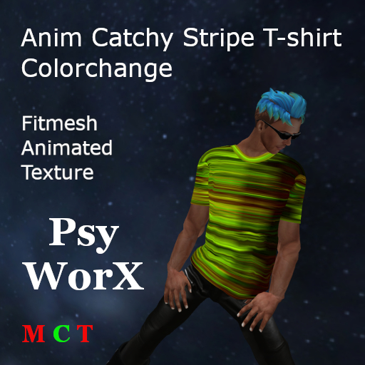 >Psy WorX< Anim Catchy Stripe Colorchange T-shirt DEMO [BOX]