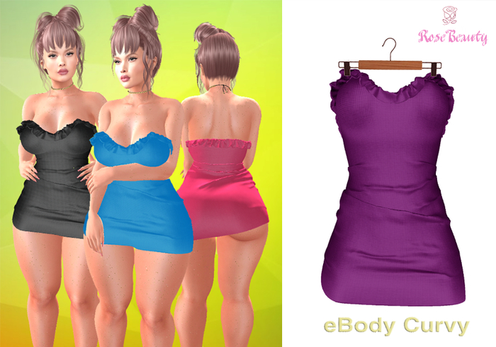 _RoseBeauty_Ruffle Mini Dress #4 / eBody Curvy