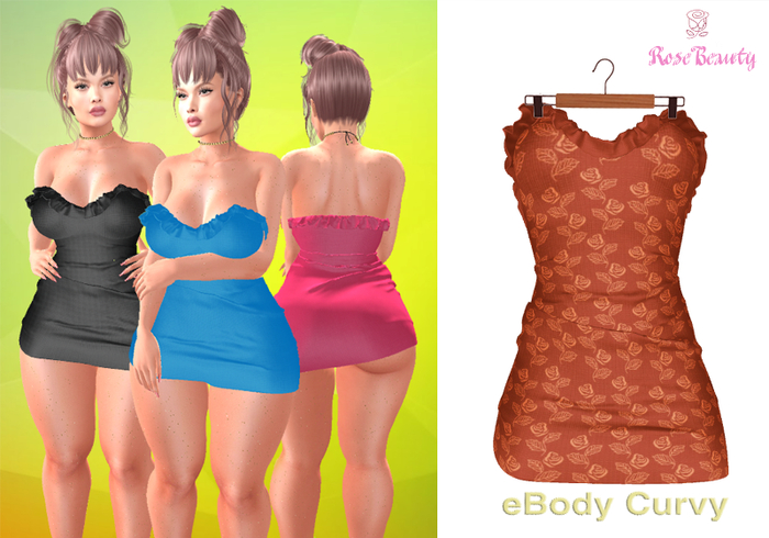 _RoseBeauty_Ruffle Mini Dress #5 / eBody Curvy