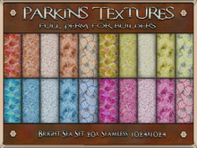 Parkins Textures - Bright Sea Set - 20x Full Perm Seamless 1024 - Fabric, Cloth, Clothing, Beach, Summer, Shell, Dress