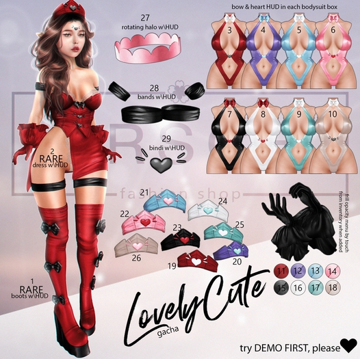 19. ERSCH - LovelyCute Gacha {unrigged} headband -red-