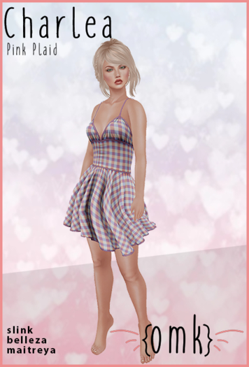{omk} Charlea Pink Check Dress