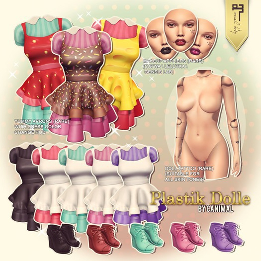 [Canimal] Plastik Dolle - Dress strawberry RARE