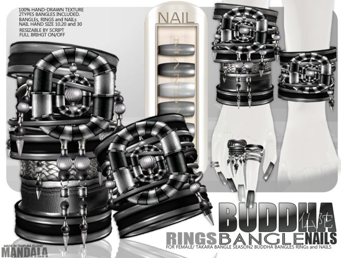 update[MANDALA]TAKARA Bangle/Rings/Nails/Buddha(SILVER)