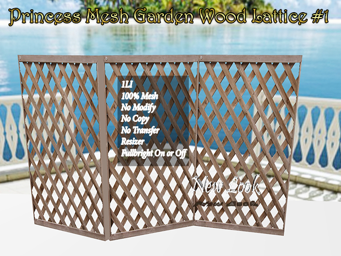 Princess Mesh Garden Wood Lattice Trellis #1 with Resizer and Fullbright Option