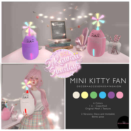 Cherry Bunny~Mini Kitty Fan FATPACK 