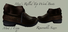 Mens Work Boot Rolled Top Brown *Sizers