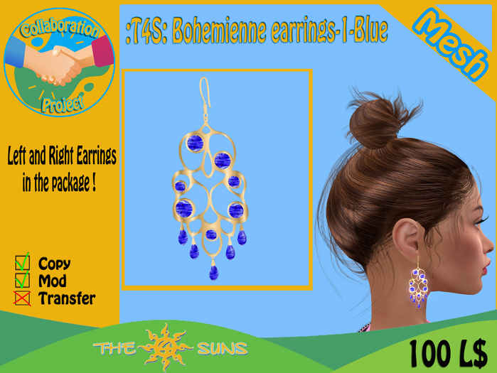 :T4S: Bohemienne earrings-1-Blue