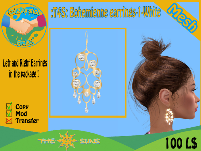 :T4S: Bohemienne earrings-1-White