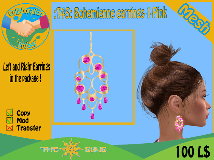 :T4S: Bohemienne earrings-1-Pink