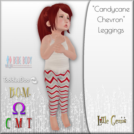 Candycane Chevron Leggings (boxed)