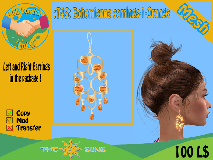 :T4S: Bohemienne earrings-1-Orange