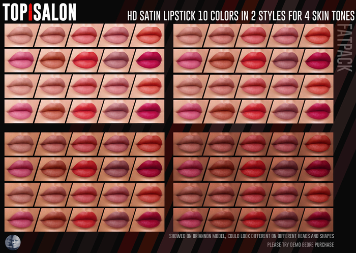 TOP1SALON - HD SATIN LIPSTICK (Genus) FATPACK