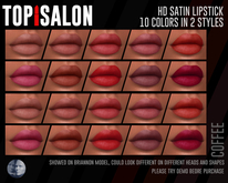 TOP1SALON - HD SATIN LIPSTICK (Genus) COFFEE