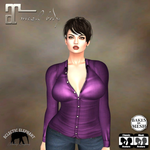 *SM* Omega Maternity Blouse Purple With Denim BoM Included