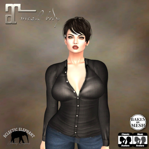 *SM* Omega Materniy Blouse Black With Denim HUD 4.5
