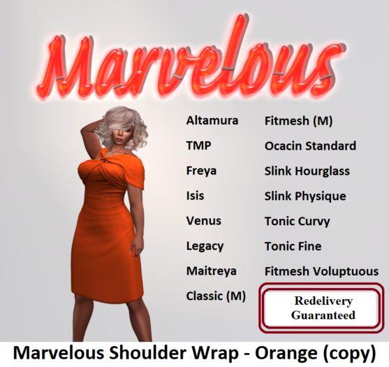 Marvelous Shoulder Wrap - Vibrant Orange